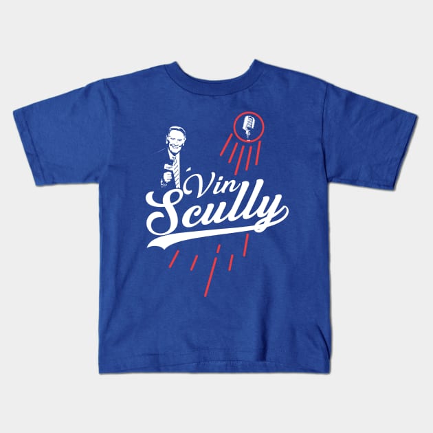 Vin Scully Kids T-Shirt by LMW Art